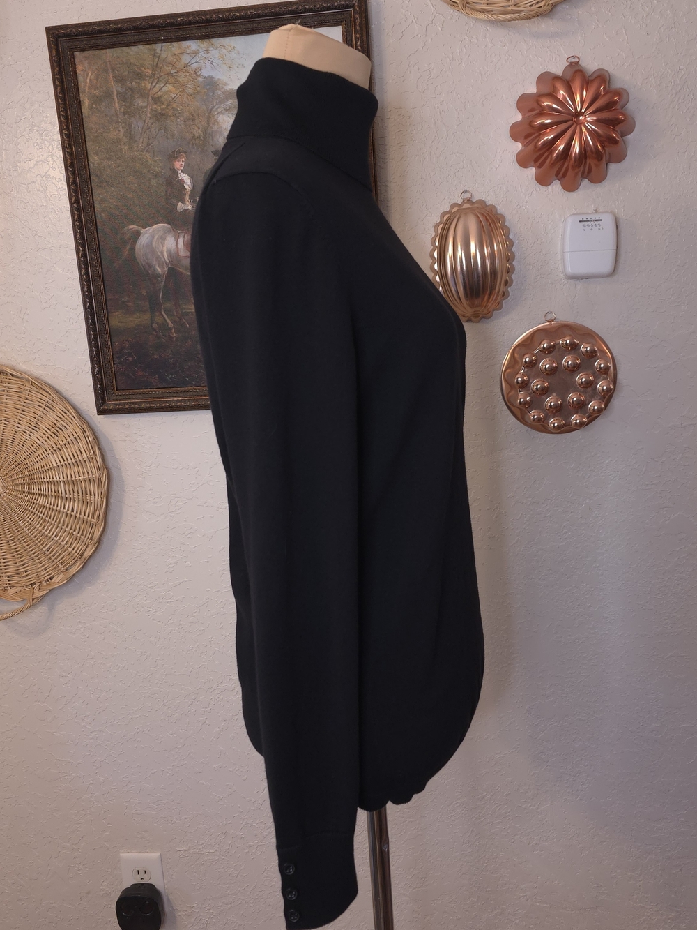 Talbots Black Turtleneck Sweater Size Small Classic Long Sleeve Knit Old Money - Picture 7 of 13